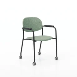 Tioga Guest Chair with Arms and Casters - PET Felt Seat and Back