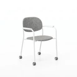 Tioga Guest Chair with Arms and Casters - PET Felt Seat and Back
