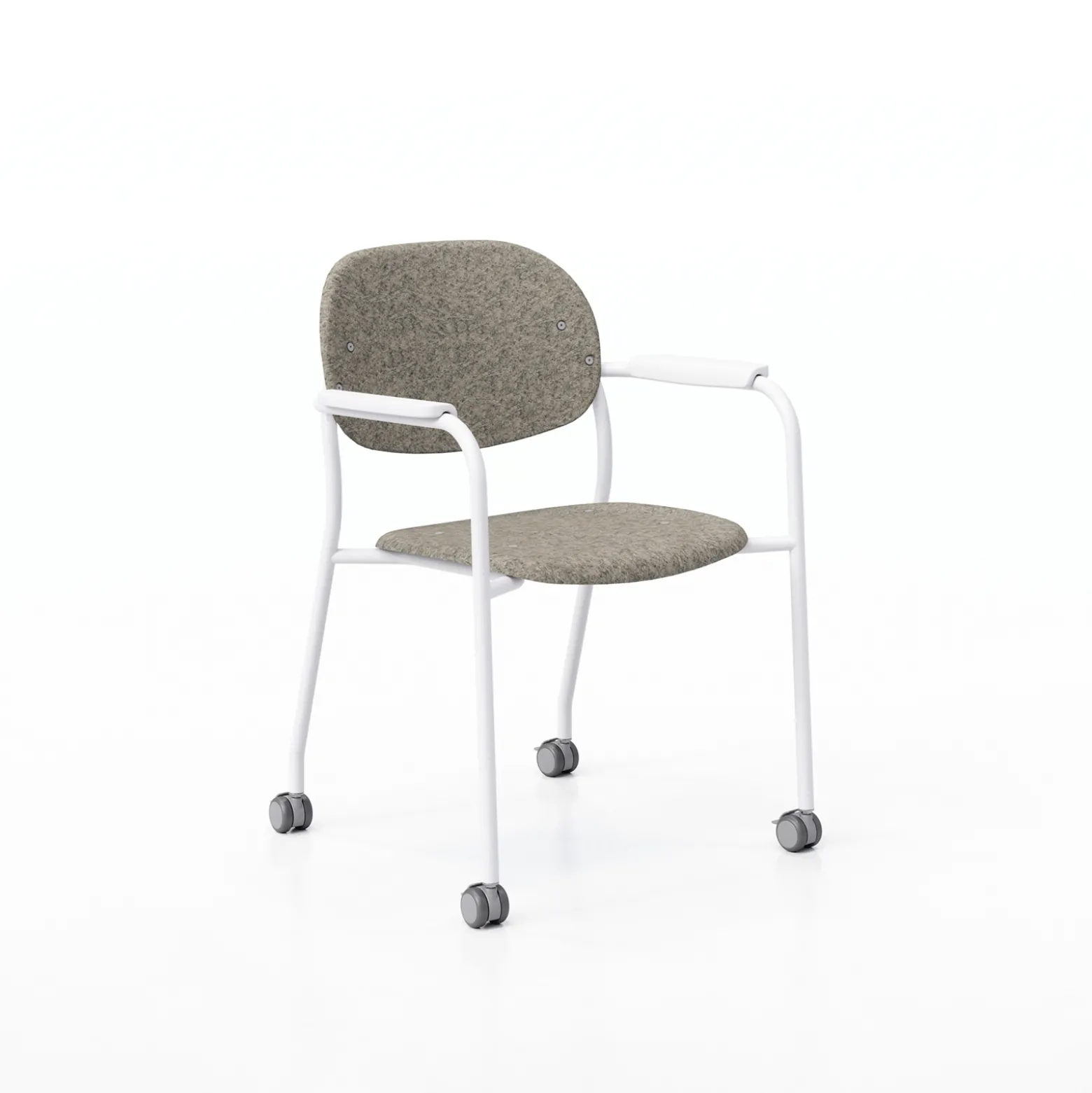 Tioga Guest Chair with Arms and Casters - PET Felt Seat and Back