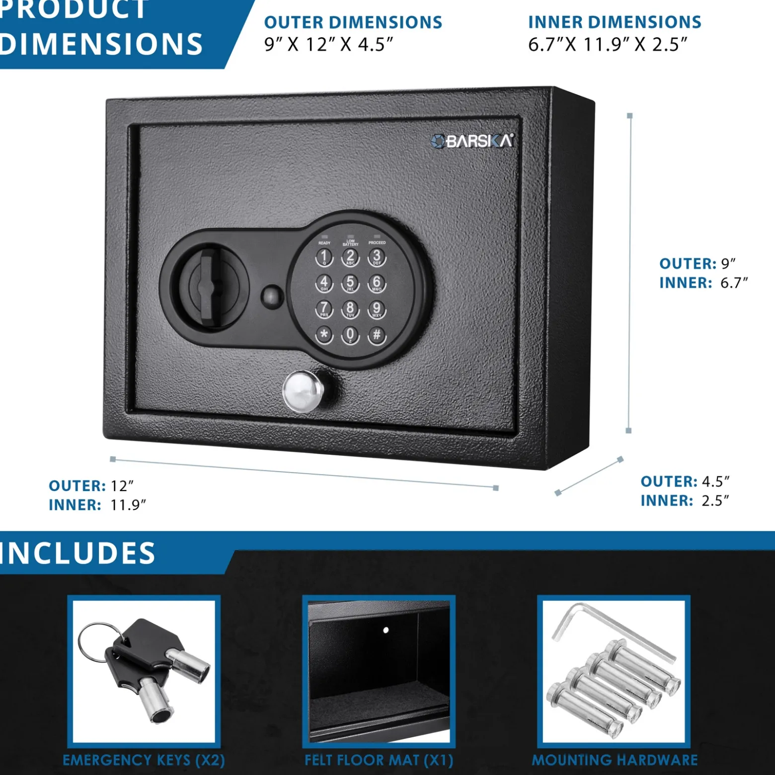 Top Opening Keypad Security Safe