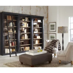 Toulouse 18 Shelf Bookcase Wall with Ladder - 94"H