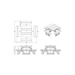 Town Square Outdoor Table with Molded Frame 40"