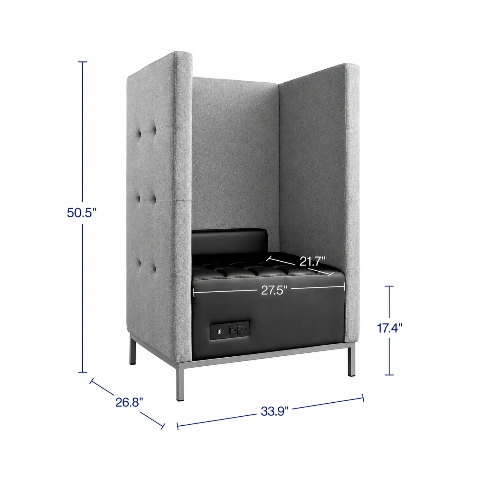 Traffic Modular Lounge Privacy Chair with USB/Power
