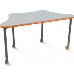 Trapezoid Mobile Table- 60"W x 30"D