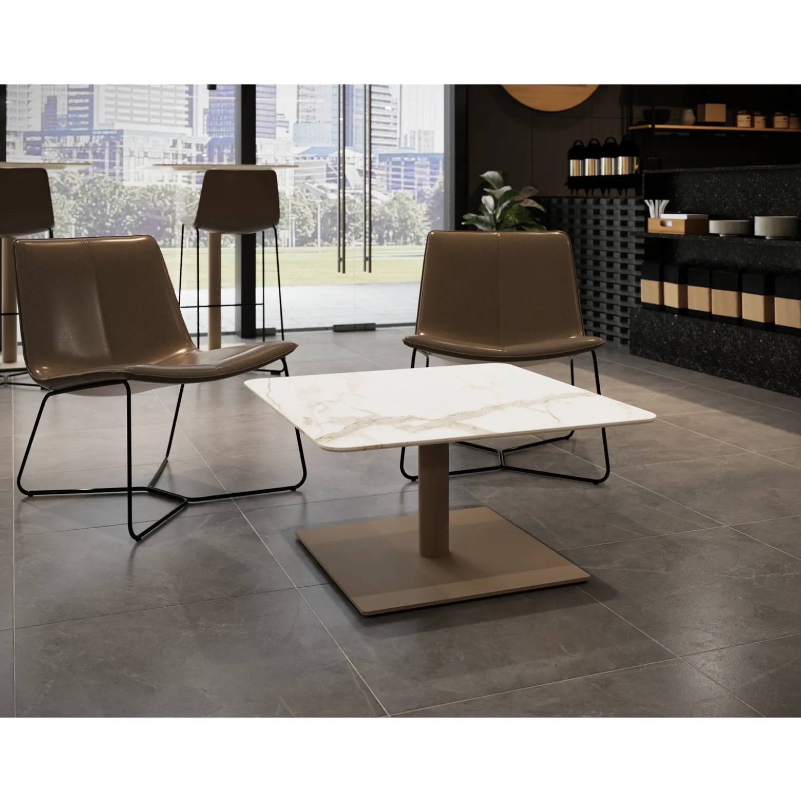 Trellex Square Table 24"Dx16"H