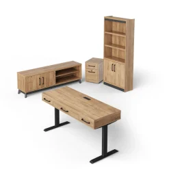 Trenton Adjustable-Height Desk w/ Storage Set