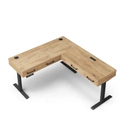 Trenton Adjustable-Height L-Desk w/ Right Return