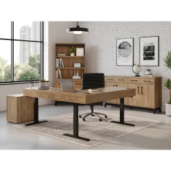 Trenton Adjustable-Height Left L-Desk w/ File Storage Set