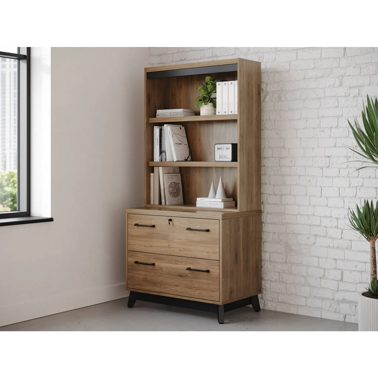Trenton Lateral File w/ Hutch – 36"W