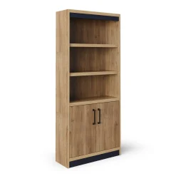 Trenton 5-Shelf Bookcase with Doors – 74"H
