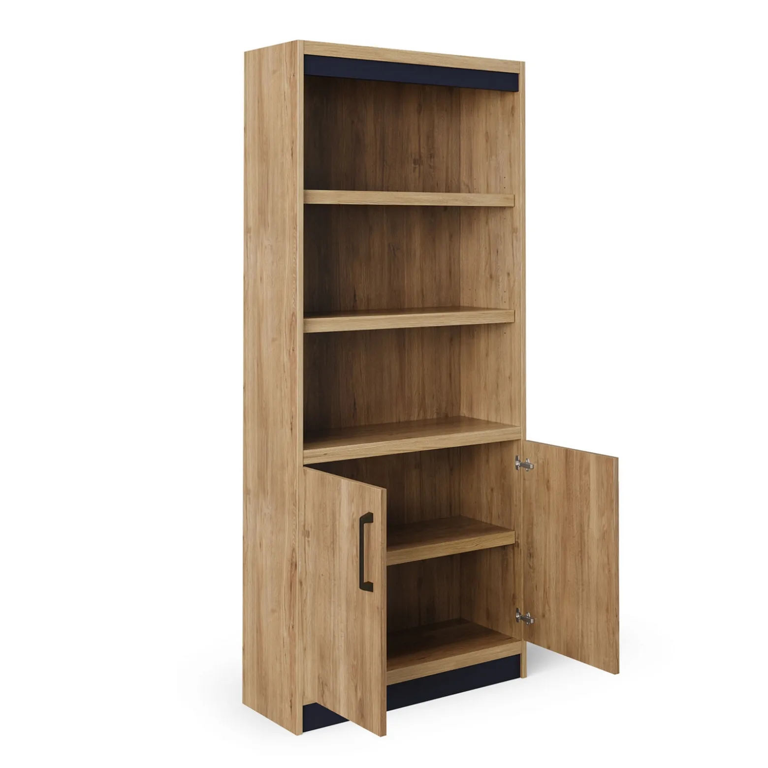 Trenton 5-Shelf Bookcase with Doors – 74"H