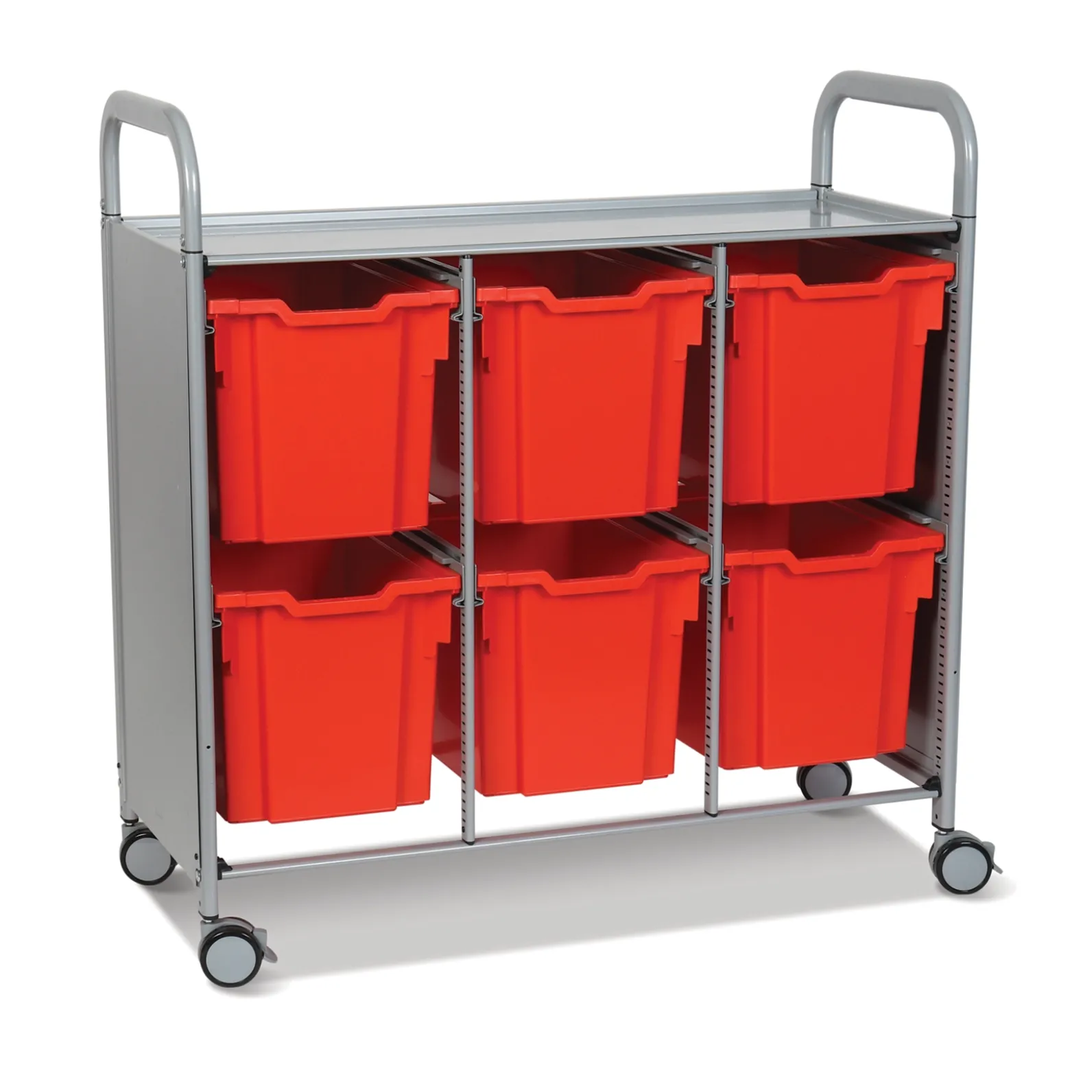 Triple Storage Cart with 6 Trays - 12"D