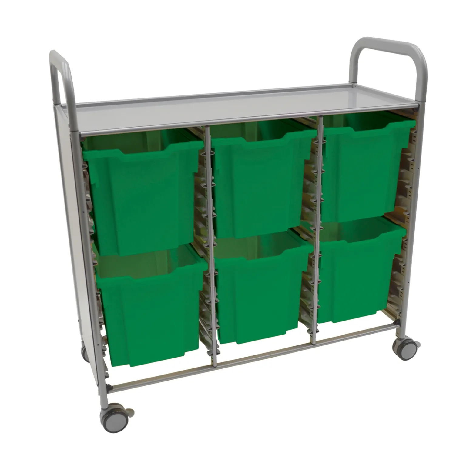 Triple Storage Cart with 6 Trays - 12"D