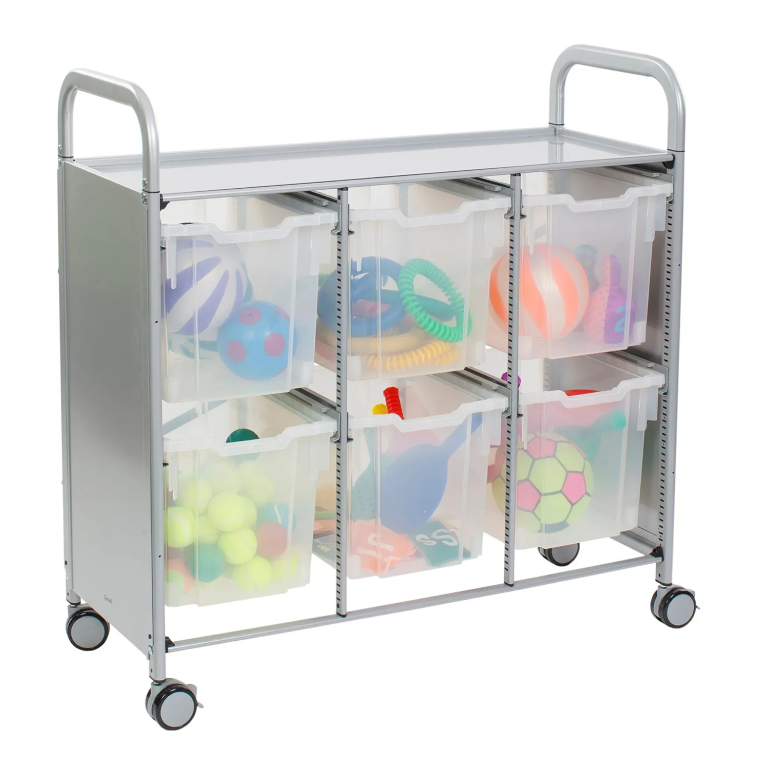 Triple Storage Cart with 6 Trays - 12"D