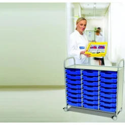Triple Storage Cart with 24 Trays - 3"D