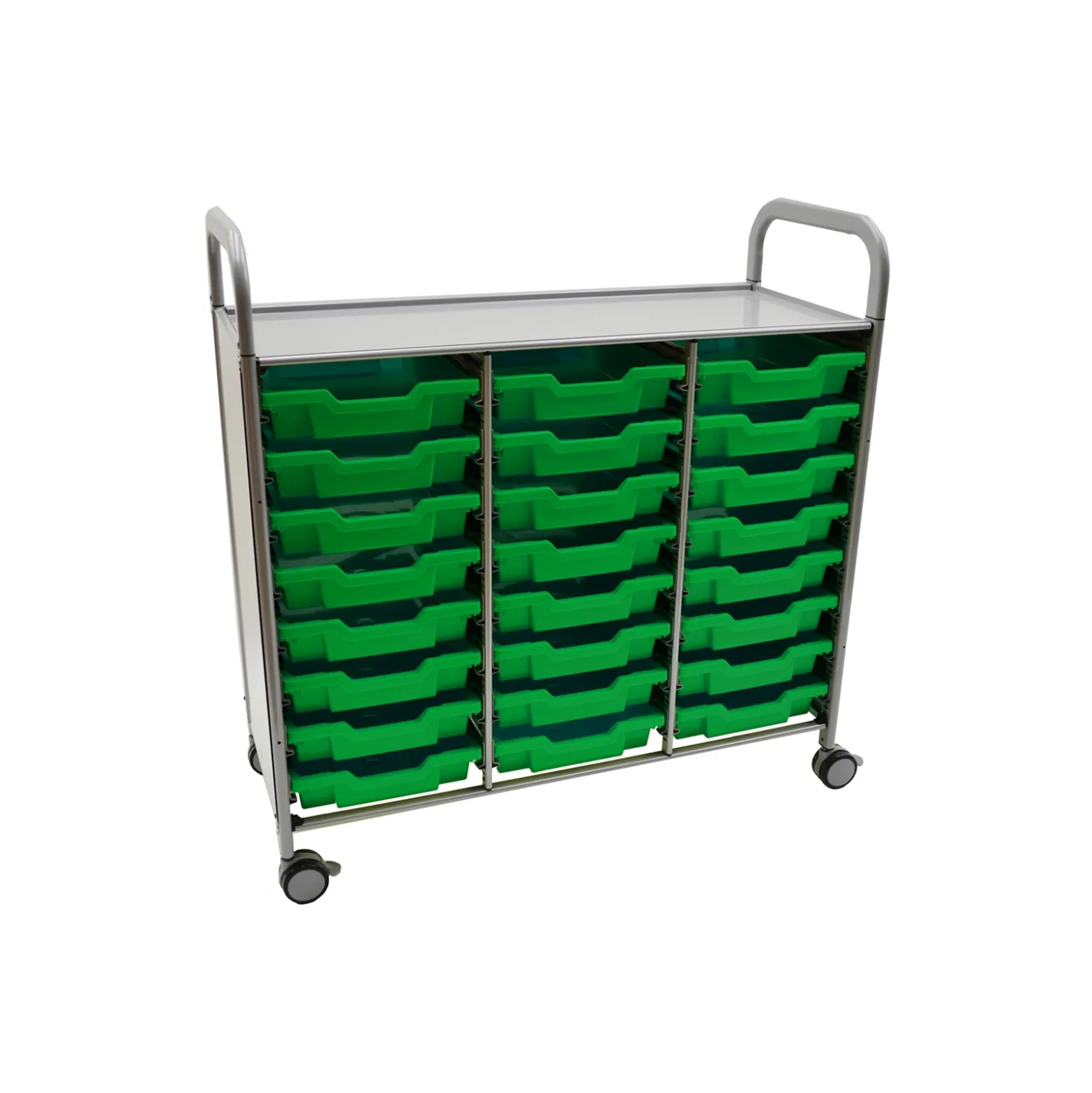 Triple Storage Cart with 24 Trays - 3"D