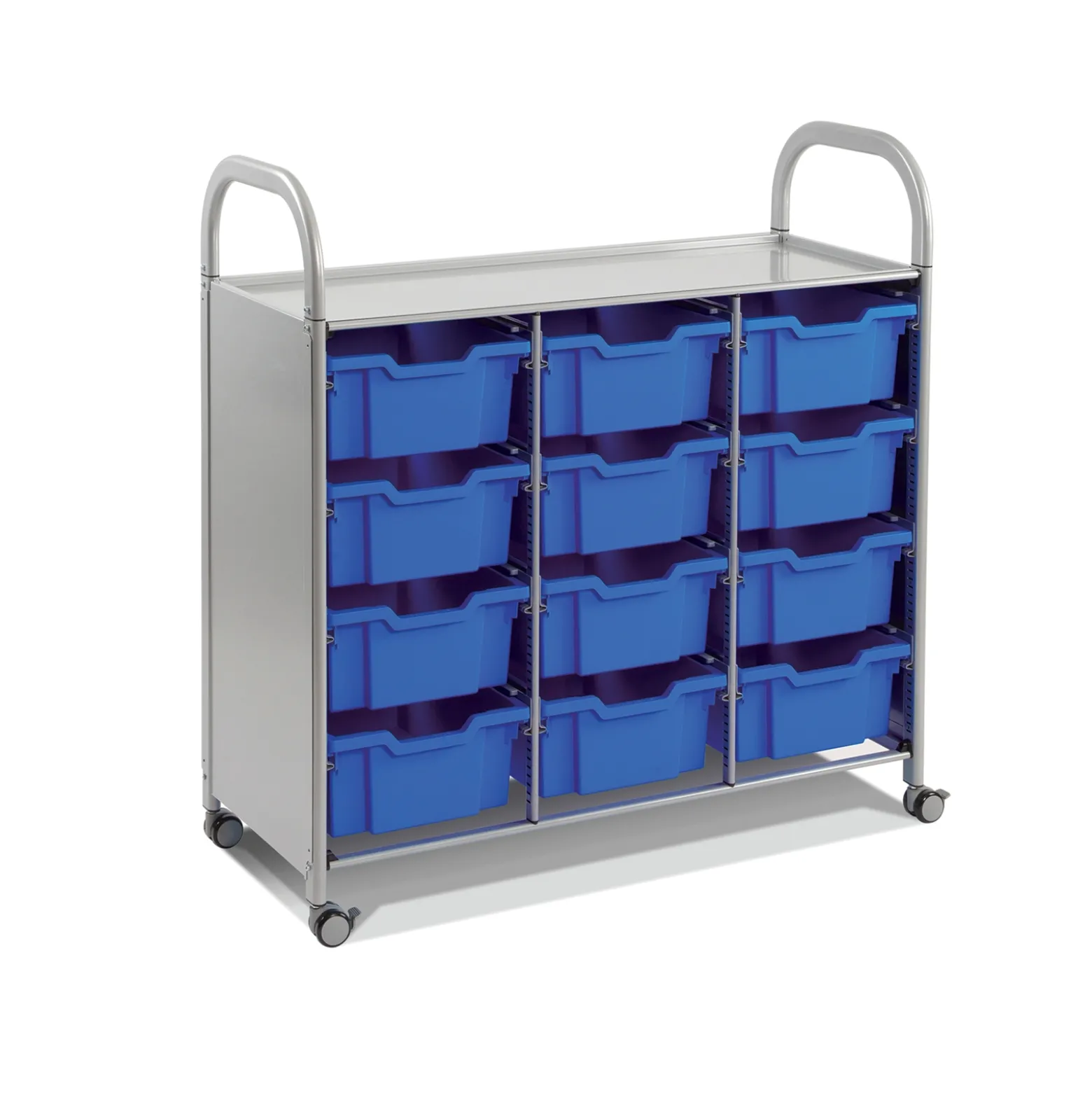 Triple Storage Cart with 12 Trays - 6"D