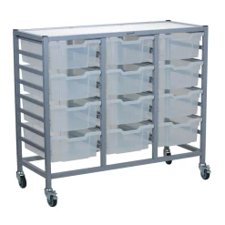 Triple Storage Cart with 12 Trays