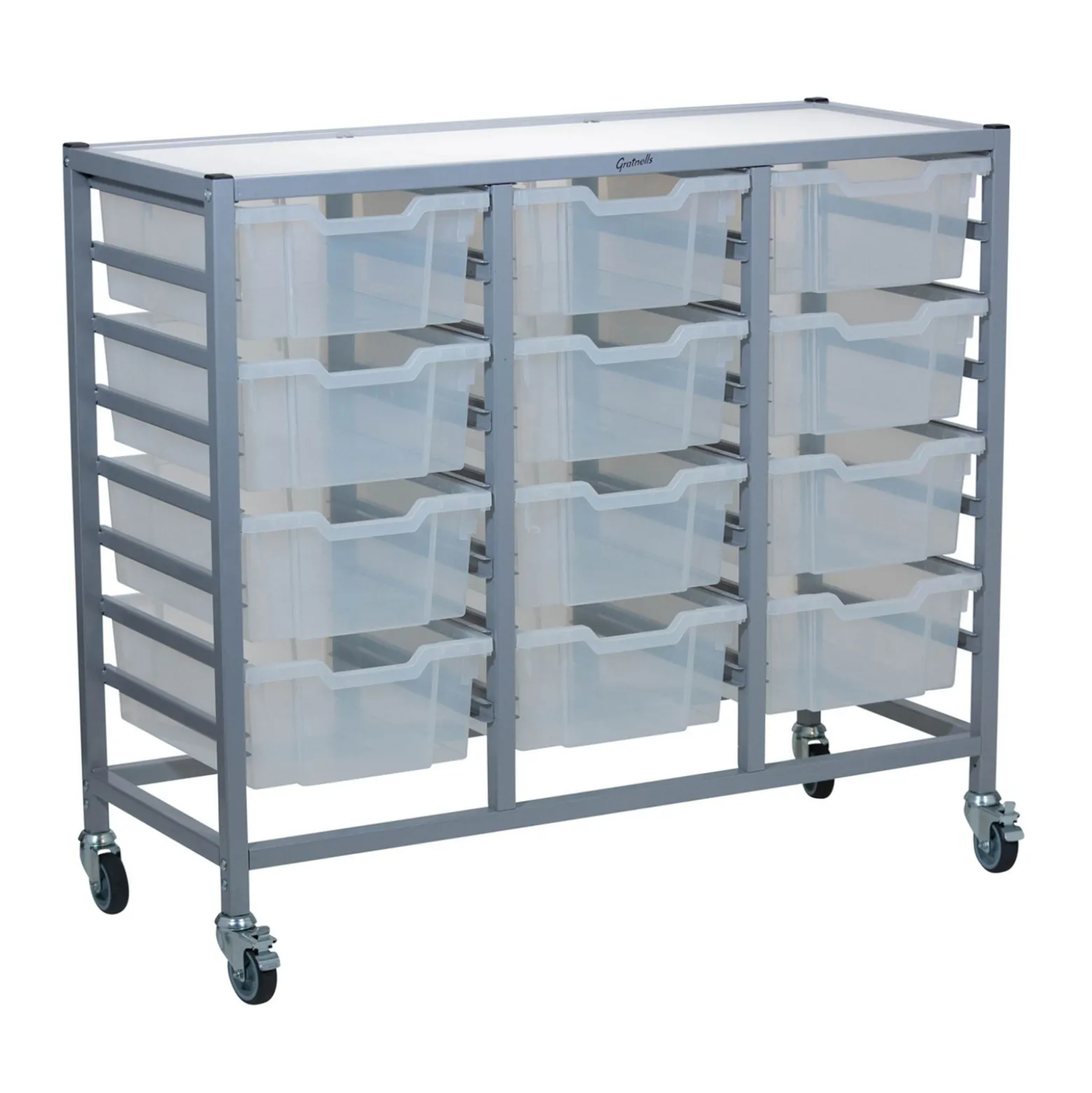 Triple Storage Cart with 12 Trays