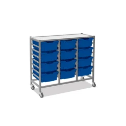 Triple Storage Cart with 12 Trays