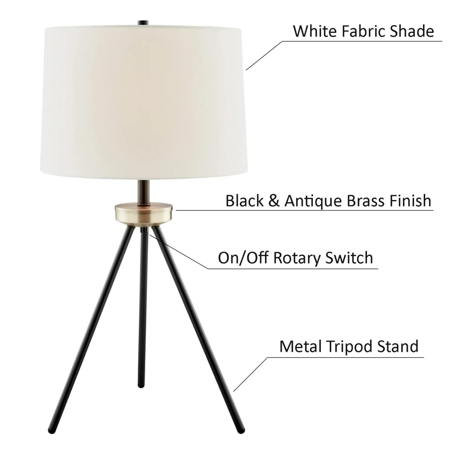Tripod Floor & Table Lamps - Set of 3