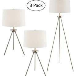 Tripod Floor & Table Lamps - Set of 3