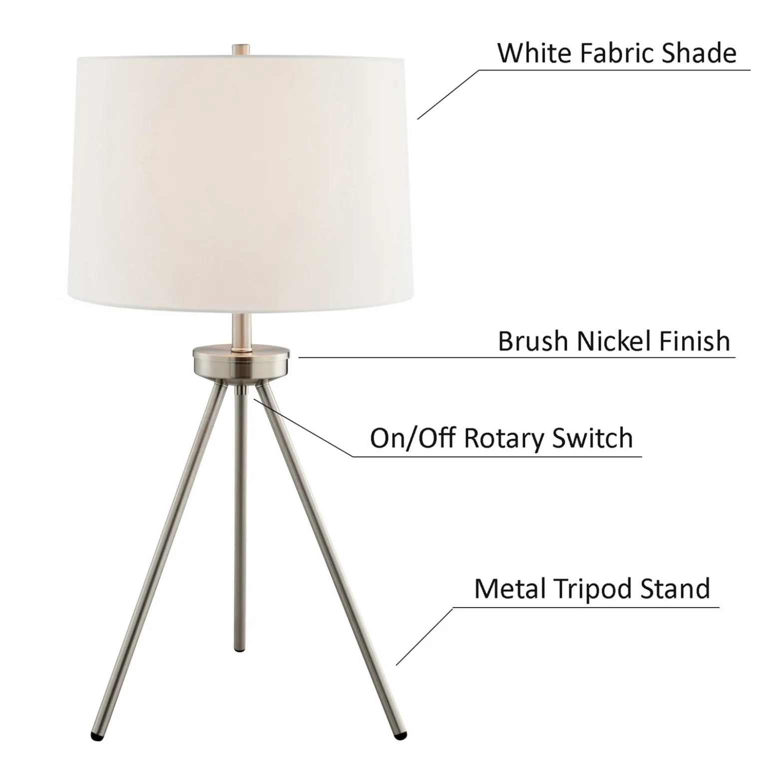 Tripod Floor & Table Lamps - Set of 3