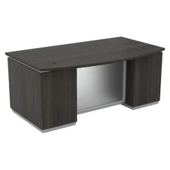 Tuxedo Bow Front Double Pedestal Executive Desk - 72"W x 42"D