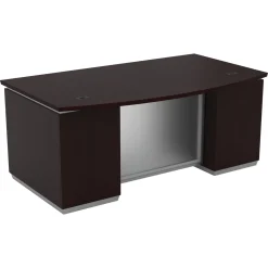Tuxedo Bow Front Double Pedestal Executive Desk - 72
