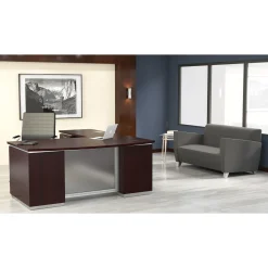Tuxedo Bow Front L-Shape Desk with Left Return - 72"W x 90"D