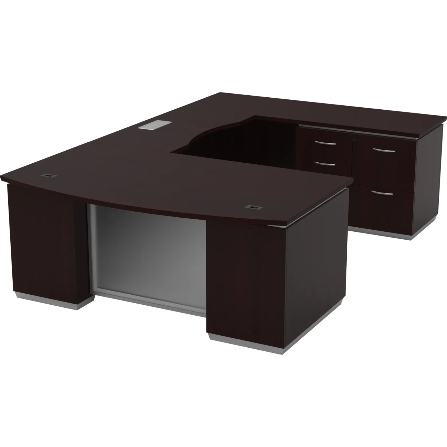 Tuxedo Four Pedestal U-Shape Desk with Right Bridge