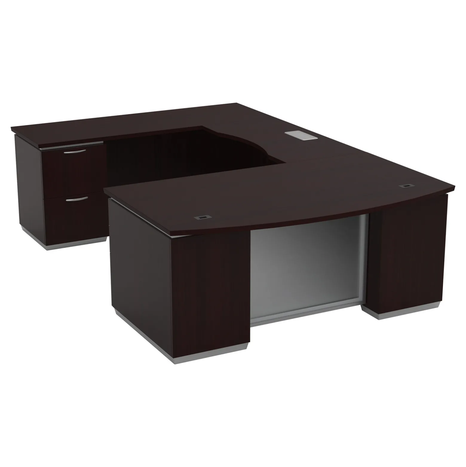 Tuxedo U-Shaped Desk with Left Bridge - 72"W x 114"D