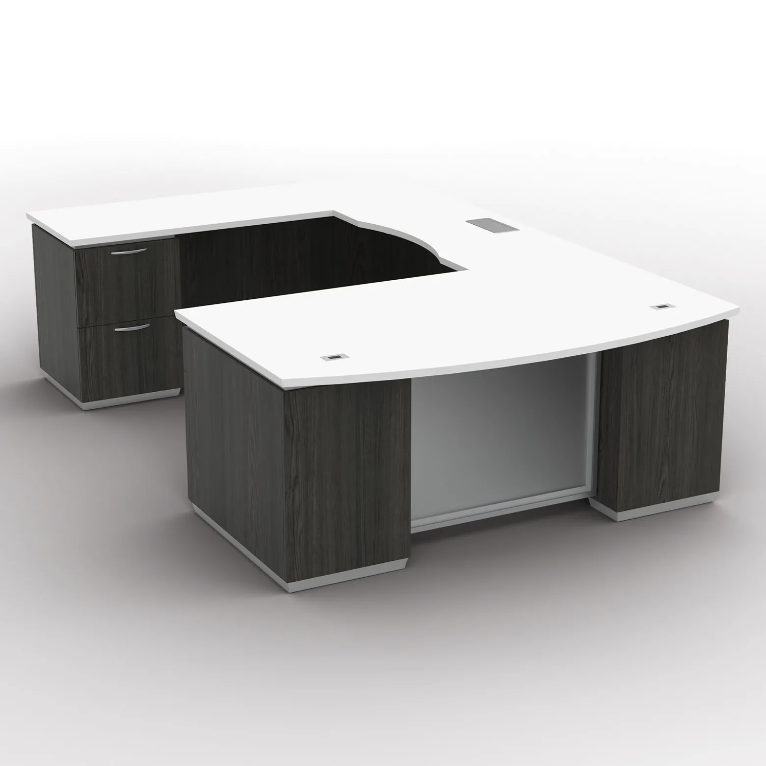 Tuxedo U-Shaped Desk with Left Bridge - 72"W x 114"D