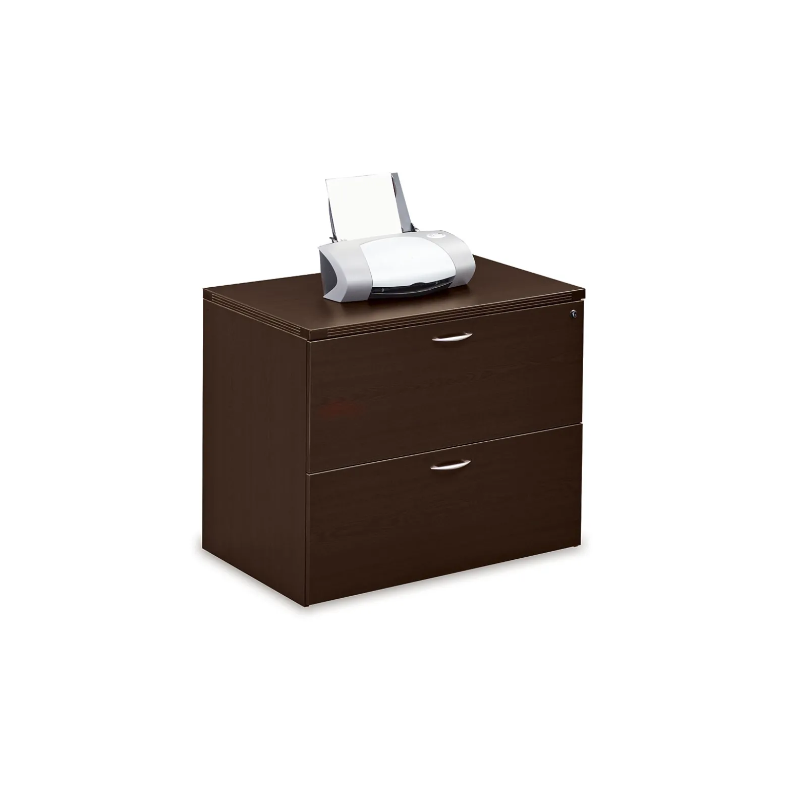 Two Drawer Wood Grain Laminate Lateral File