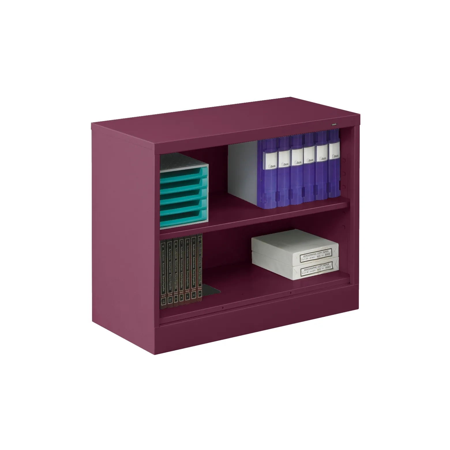 Two Shelf Steel Bookcase 30"H x 18"D