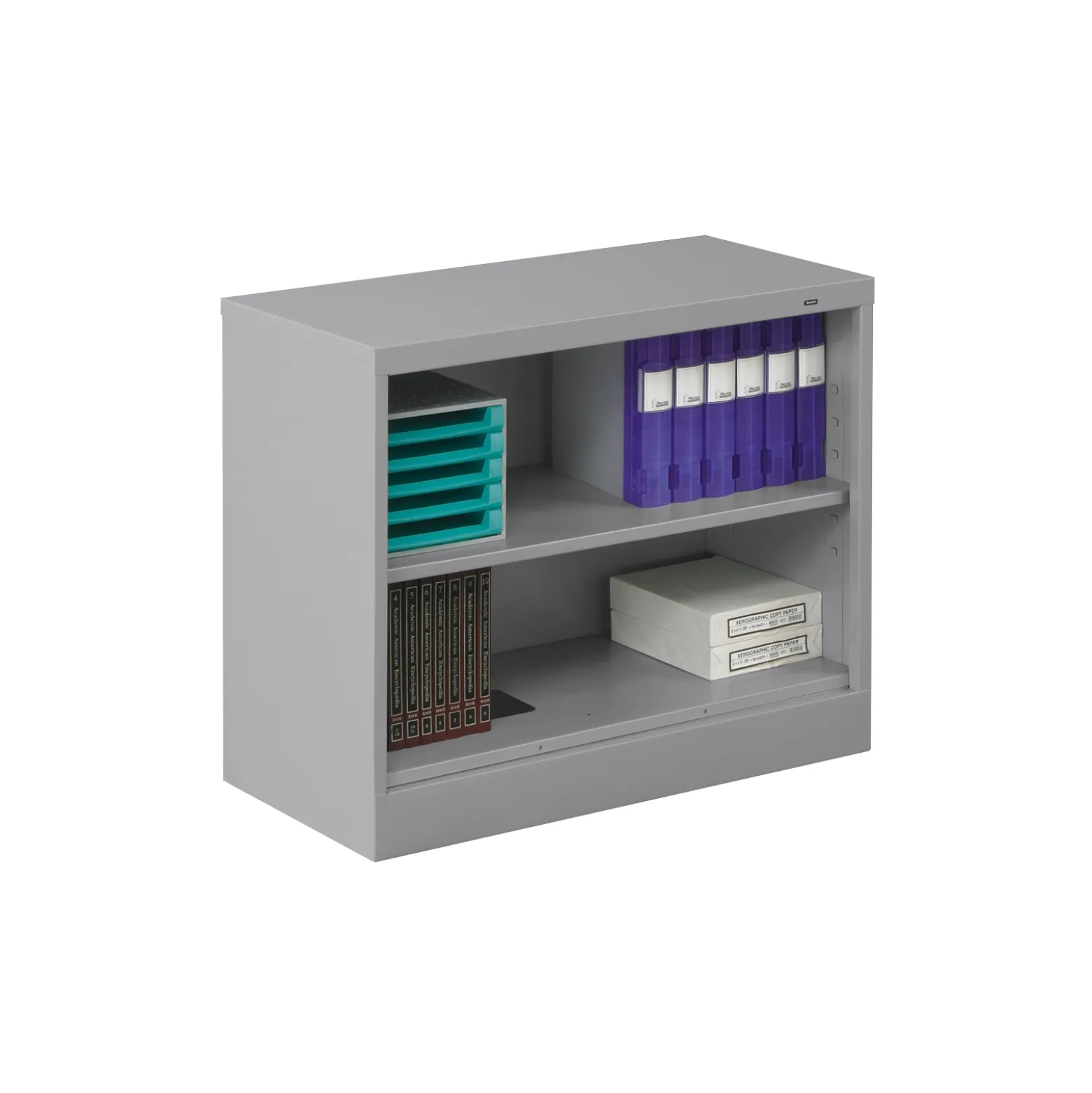 Two Shelf Steel Bookcase 30"H x 18"D