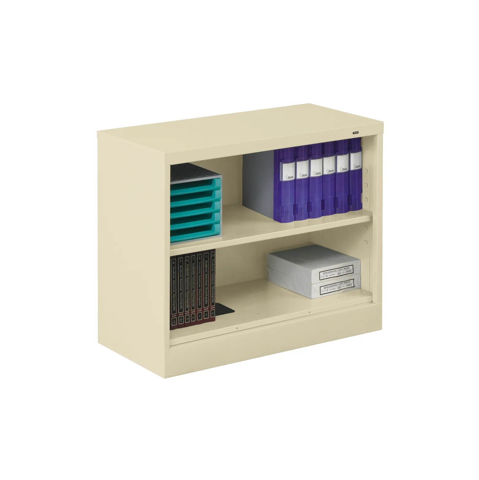 Two Shelf Steel Bookcase 30"H x 18"D
