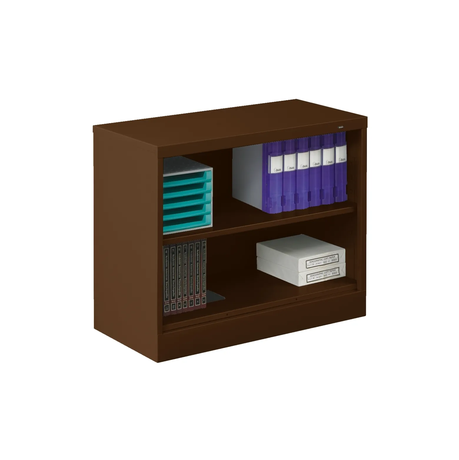 Two Shelf Steel Bookcase 30"H x 18"D