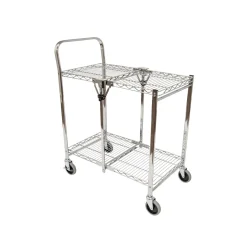 Two-Shelf Collapsible Wire Utility Cart