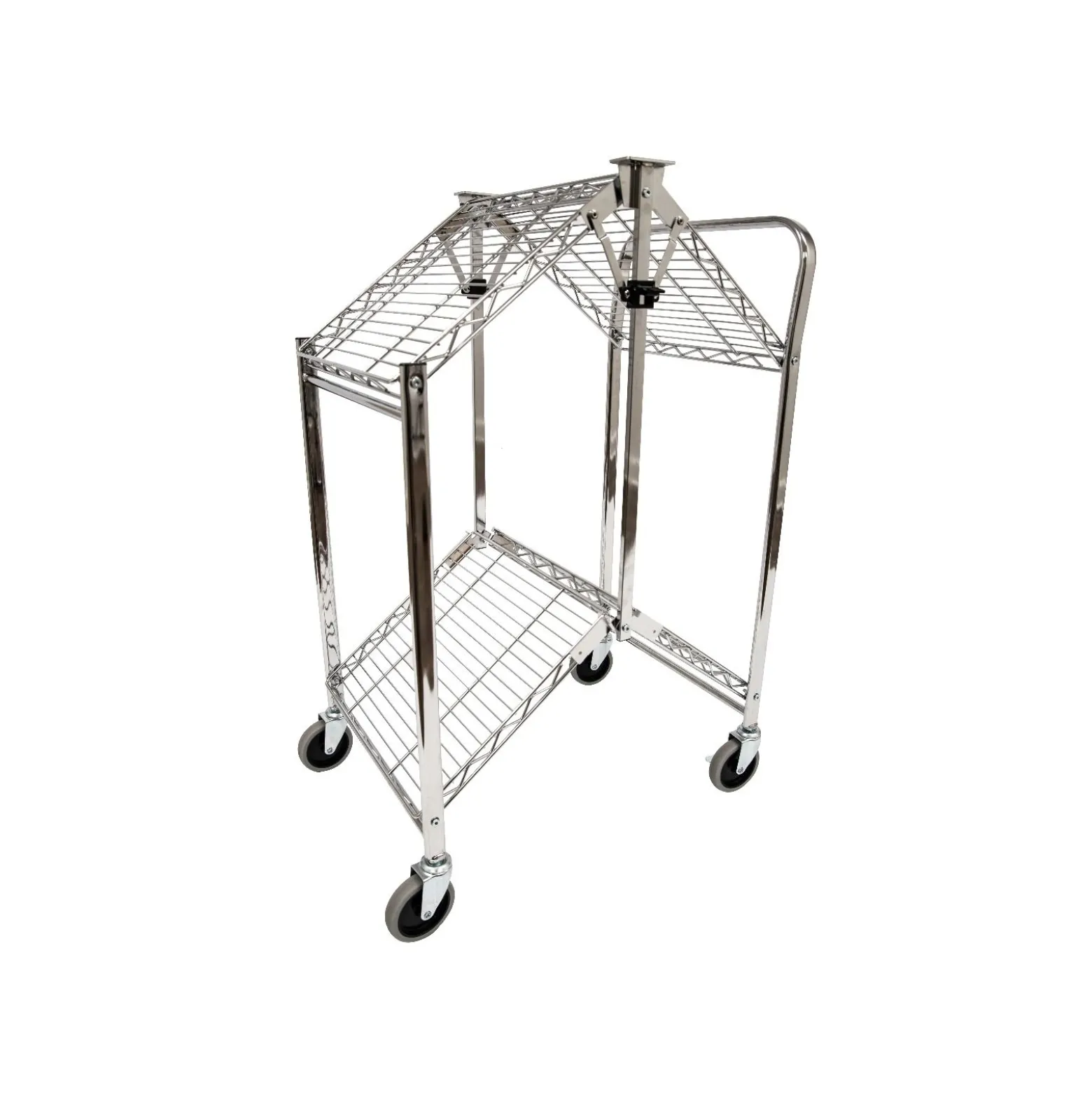 Two-Shelf Collapsible Wire Utility Cart