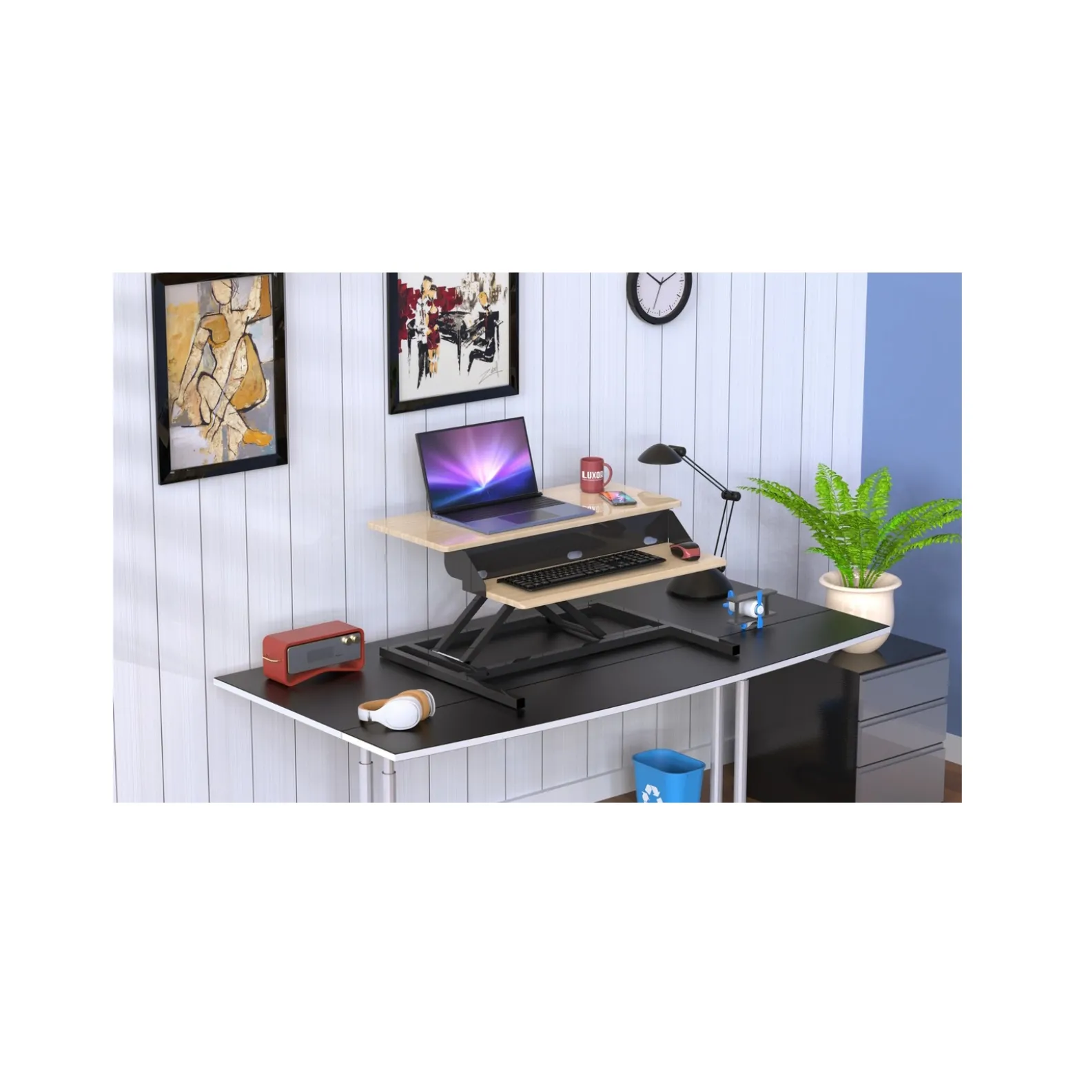 Two-Tier Pneumatic Standing Desk Converter