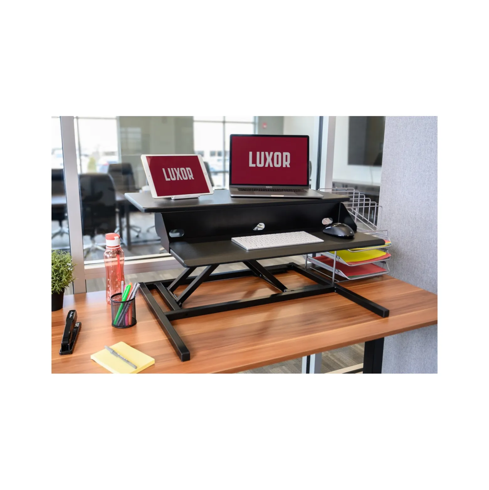 Two-Tier Pneumatic Standing Desk Converter