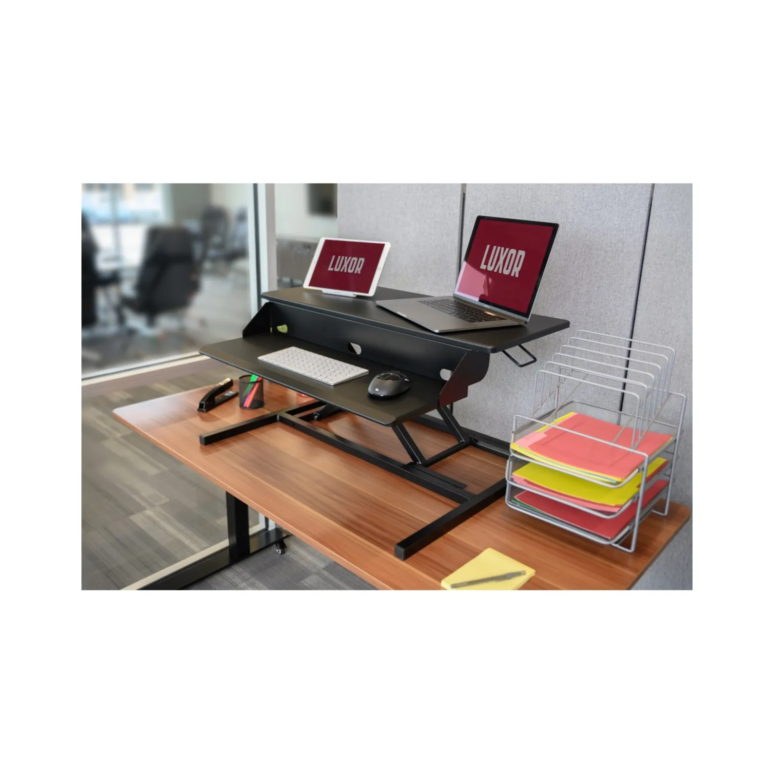 Two-Tier Pneumatic Standing Desk Converter