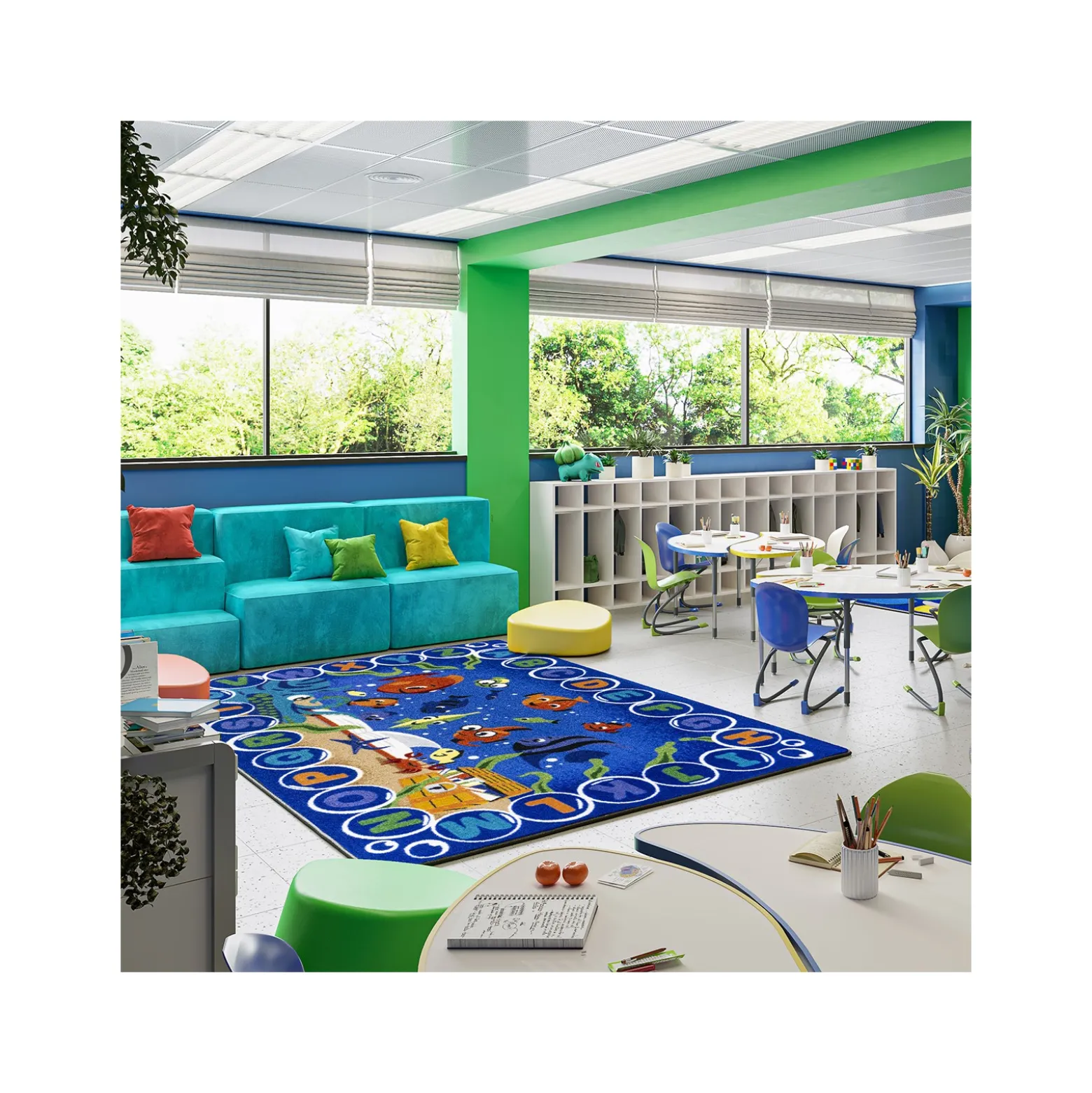 Underwater Readers 5'4" x 7'8" Area Rug