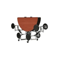 Uniframe Cafeteria Table Set with 8 Seats - 60" Round Chrome Frame