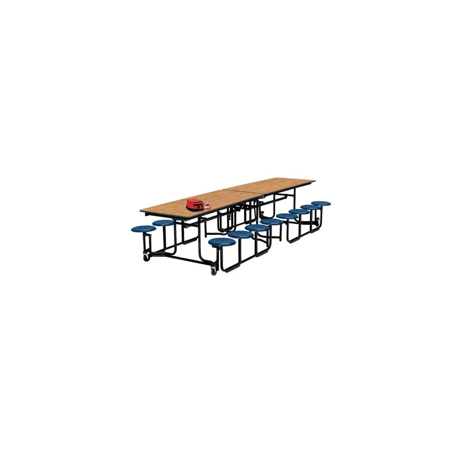 Uniframe Cafeteria Table with 16 Stools Black Frame - 12'