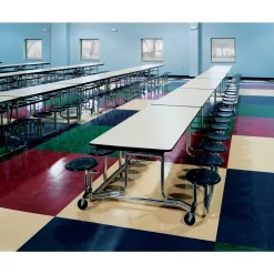 Uniframe Cafeteria Table with 16 Stools Black Frame - 12'
