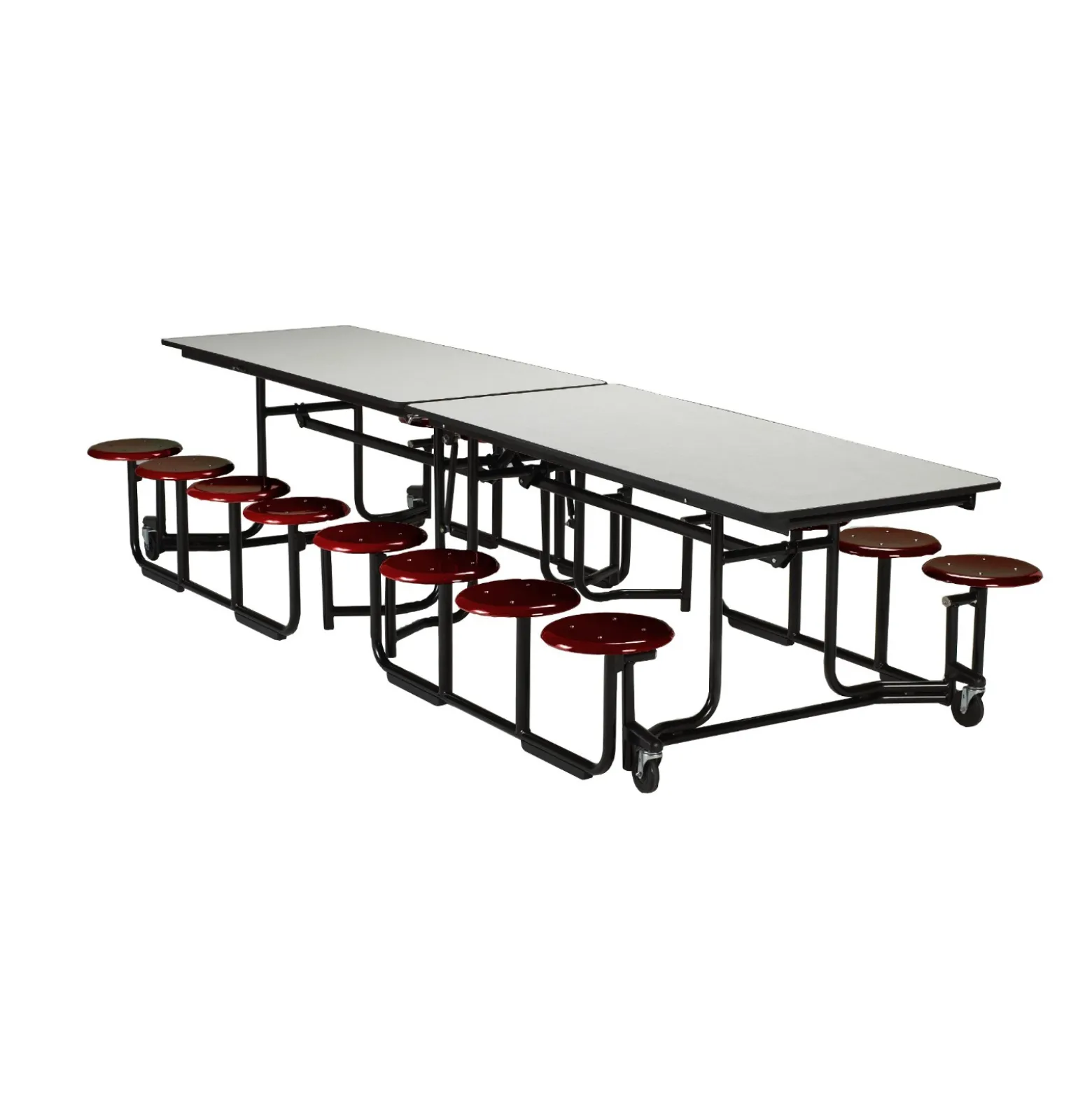 Uniframe Cafeteria Table with 16 Stools Black Frame - 12'