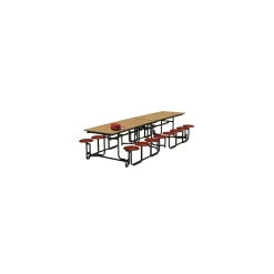 Uniframe Cafeteria Table with 12 Stools and Black Frame - 10'