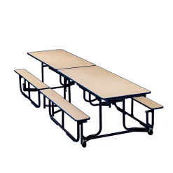 Uniframe Cafeteria Table with Bench Seating - 12'
